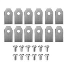 12 PCS Blades with Screws for Navimow I105N/I108N/I110N/ H500N/H800N/H1500N/H3000N Lawn Mower Silver