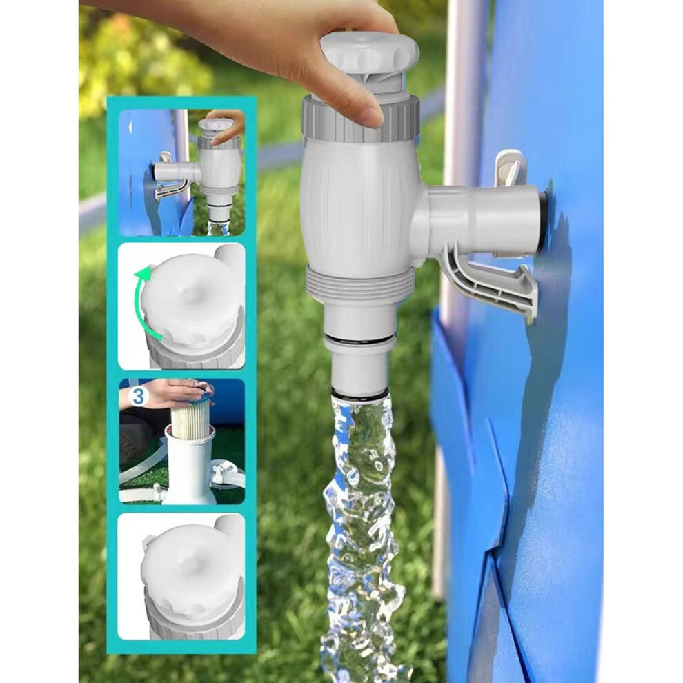 Donemore Above Ground Pool Plunger Valve Hose Adapter 2-In-1 301029648762