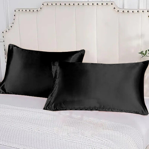 Silk Pillowcases Mediterranean Style Solid Color Pair 1