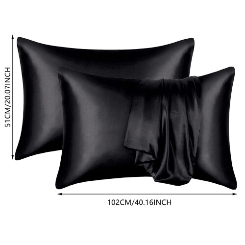 Silk Pillowcases Mediterranean Style Solid Color Pair 2