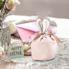 Easter bunny gift bags fuzzy home decoration 6 pcs