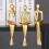 Statuette de penseur en résine Grusce dorée (3 pièces) 3