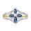 Anillo hueco de circonita bicolor de plata 925 2