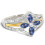 Anillo hueco de circonita bicolor de plata 925 3