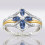 Anillo hueco de circonita bicolor de plata 925 4