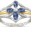 Anillo hueco de circonita bicolor de plata 925 5