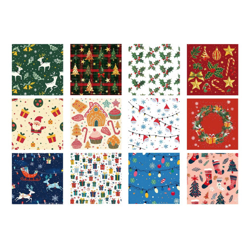 Conjunto de papel para scrapbook de Natal Capino com 12 unidades 1