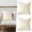 Gestreepte corduroy kussensloop beige 40x40cm set van 2 2