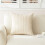 Gestreepte corduroy kussensloop beige 40x40cm set van 2 4