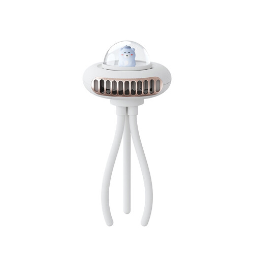 Ventilateur pour poussette capsule spatiale rechargeable par USB blanc 1