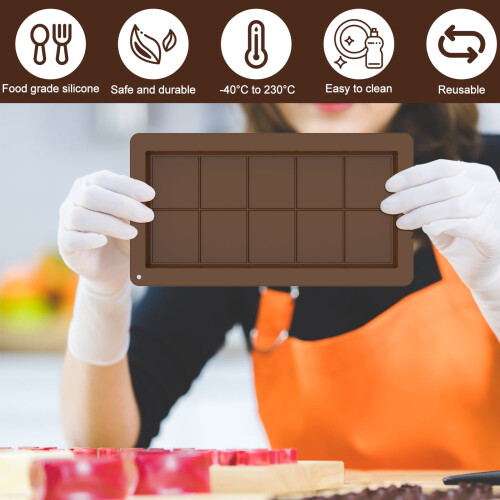 Moule à barres de chocolat en silicone réutilisable 12 cavités 2