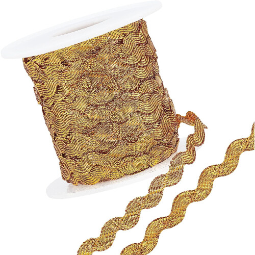 Glitter Gold Ric Rac Trim5mm25m per roll