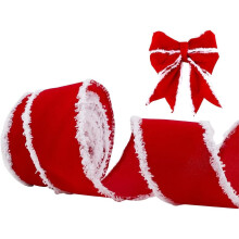 Fita de veludo vermelho, 6,35 cm x 9,14 m, poliéster de face única.