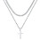 Men's Cross Titanium Steel Double-Layer Necklace 1