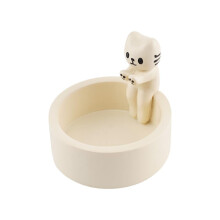 1/2 Porte-bougie chaton, porte-bougie chauffe-plat chat se réchauffant les pattes, cadeau pour amoureux des chats P0X0