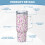 Vaso personalizado de Hello Kitty de 40 oz, acero inoxidable 6