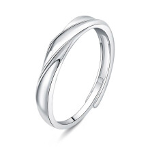 Conjunto de anillos de boda para parejas "Amor Eterno" en color plata.