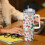 Copo térmico personalizado de aço inoxidável de 40 oz com alça e 7