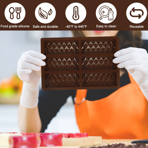 Chokoladeforme Silikone Rektangel Barform 12 Hulrum 2