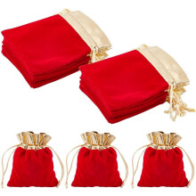 Pochettes Ă bijoux en velours rouge 10 x 12 cm (lot de 20)