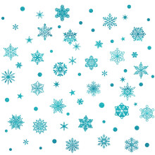 Décorations murales flocons de neige de Noël, or et bleu, 12 pièces