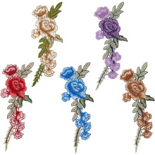 Appliques brodées pivoine, 5 couleurs, 10 pièces