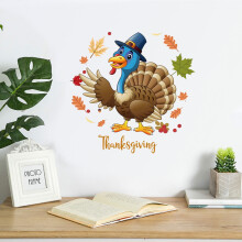 Stickers muraux d'automne Citrouille Dinde Feuille d'érable 12 pièces