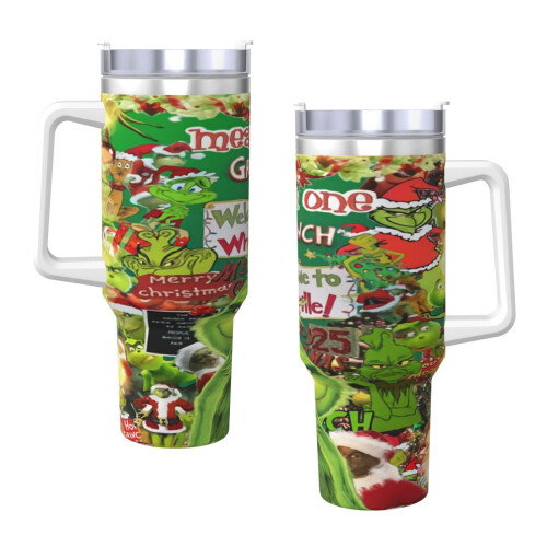 Ποτήρι από ανοξείδωτο ατσάλι 40oz με λαβή και καλαμάκι 2