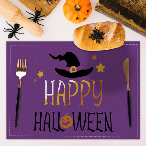 Σουπλά Halloween από λινό θερμομονωτικό 4 τεμάχια