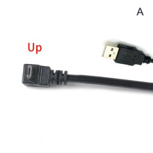 Micro-USB-kabel met 90 graden gehoekte linker/rechter connectoren