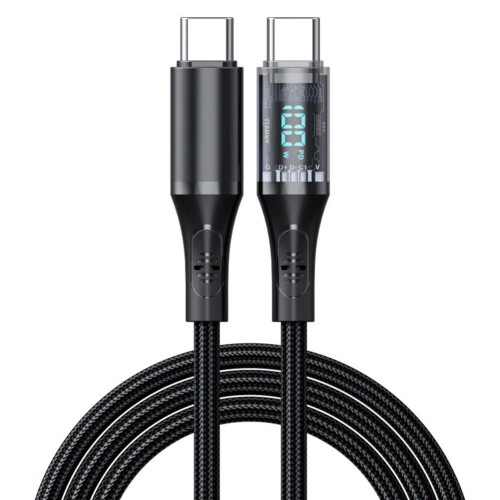 Cable USB-C PD de 65 W con pantalla digital de 1 m