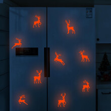 Adesivi murali natalizi a forma di cervo che si illuminano al buio