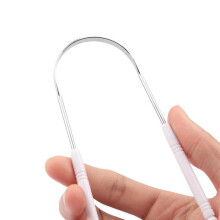 Oceľový čistič jazyka, nástroj na dentálnu hygienu, 6,5 cm