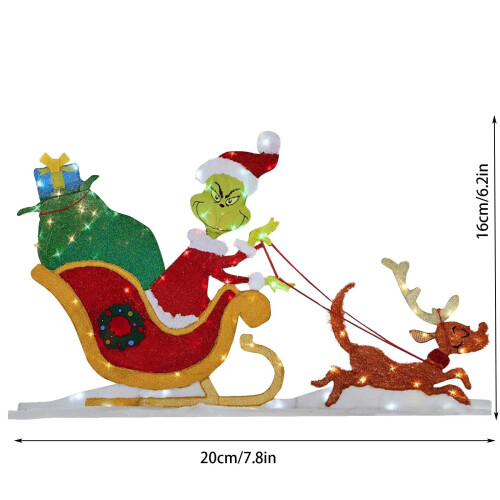 Grinch udvari tábla karóval karácsonyi dekorációhoz 2