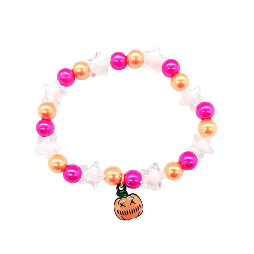 Halloween beaded bracelet orange pumpkin design 1 piece 1