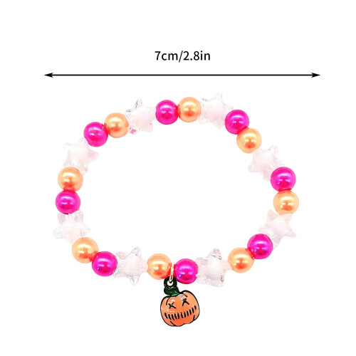 Halloween beaded bracelet orange pumpkin design 1 piece 2