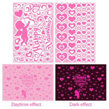Adesivo luminoso a forma di cuore per San Valentino, 20x30 cm