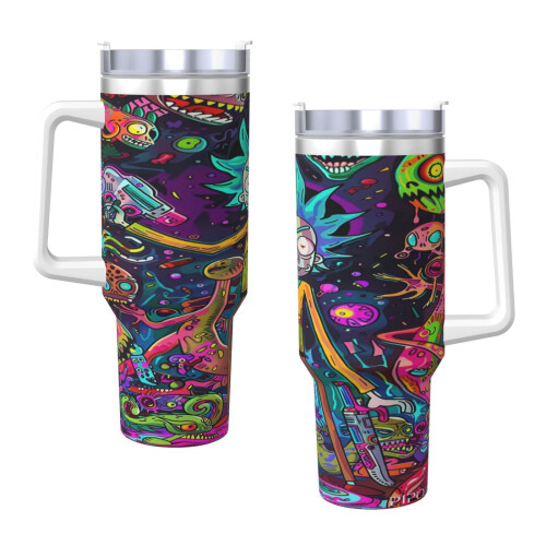 Ποτήρι Rick and Morty 40oz από ανοξείδωτο ατσάλι με λαβή 2