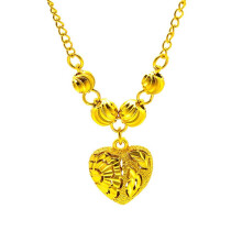 Collana con ciondolo a cuore placcata oro, 50 cm