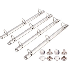 A4-Ordnerrücken aus Edelstahl, 3-Ring-Konstruktion, 4er-Pack
