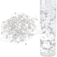Collier de perles artificielles grises 3-8 mm, 10 brins