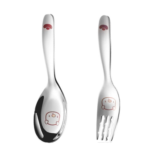 Cuillère repas à manche court en acier inoxydable (1 pièce)
