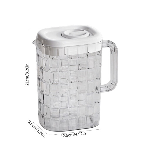 Πλαστική κανάτα με καπάκι και λαβή 2.5L 2