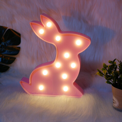 Lampe lapin LED décorative en plastique pour chambre