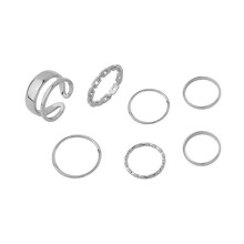 Joyería ajustable de plata irregular para mujer