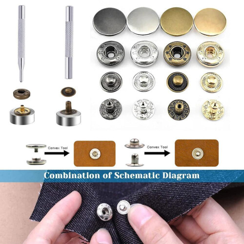 Snap Fastener Button for Leather Bag Coat Repair 10pcs 2