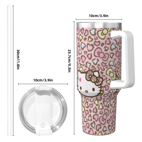 Vaso personalizado de Hello Kitty de 40 oz, acero inoxidable 1