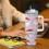 Copo térmico personalizado de aço inoxidável de 40 oz com alça e 7