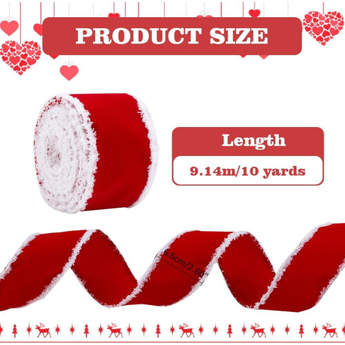 Rotes Samtband, 6,35 cm x 9,14 m, einseitig gewebtes Polyester 1