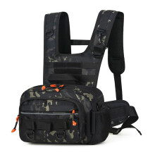 Mochila de Pesca com Suportes para Varas, Bolsa de Armazenamento de Iscas, Bolsa de Equipamentos Molle para Uso Externo, Bolsa Multifuncional para